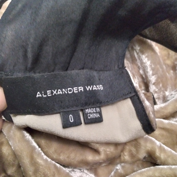 ALEXANDER WANG Velvet Mini Dress with Draped Neckline, size 0 - Picture 2 of 8